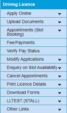 Driving licence application steps