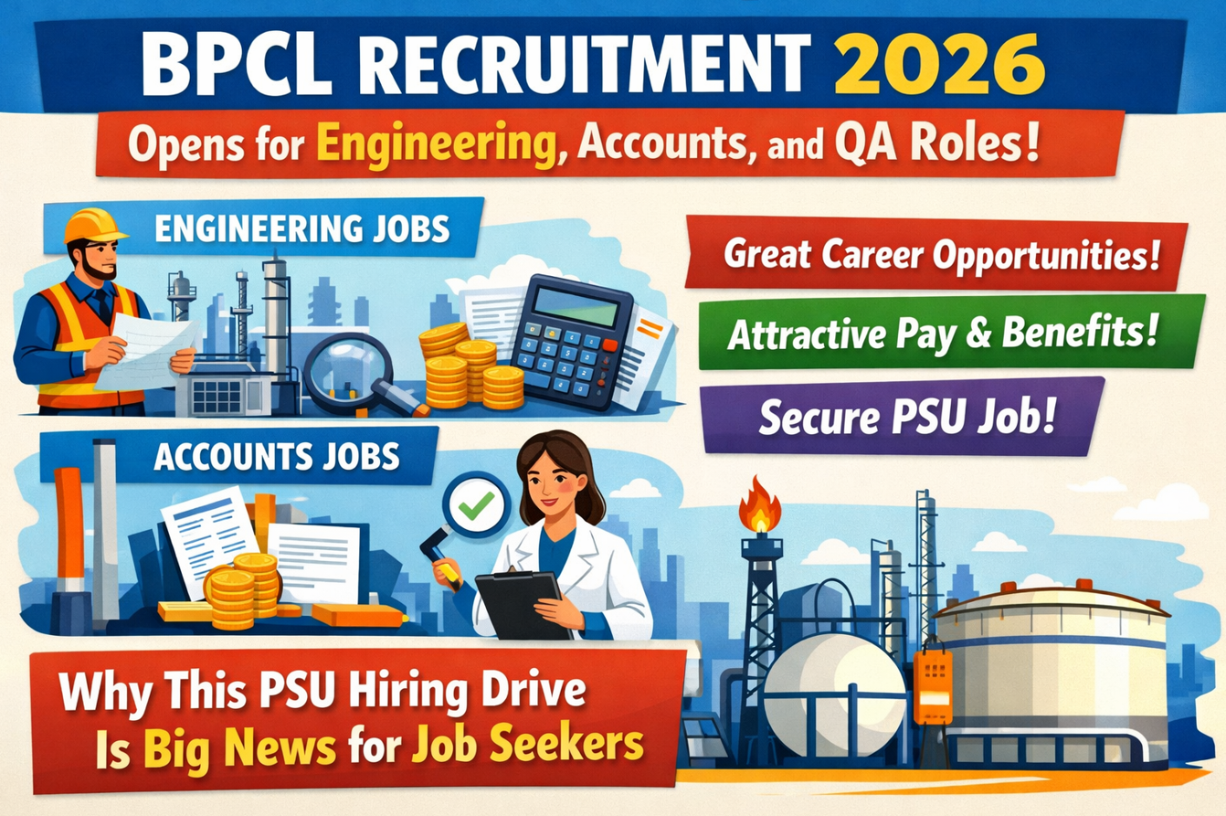 BPCL Recruitment 2026 Opens for Engineering, Accounts, and QA Roles: Why This PSU Hiring Drive Is Big News for Job Seekers