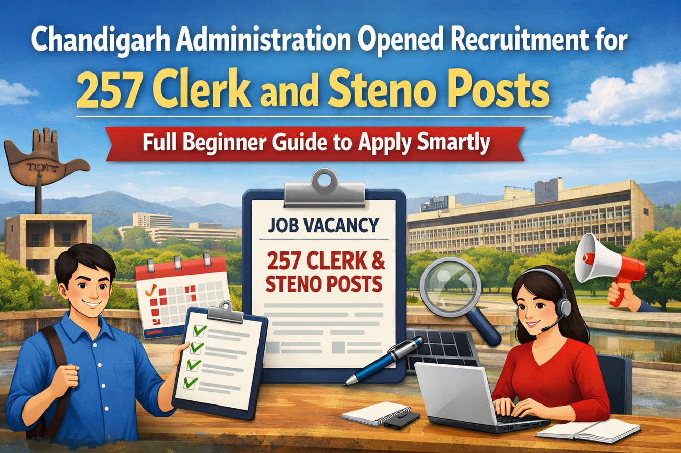 Chandigarh Administration Opened Recruitment for 257 Clerk and Steno Posts