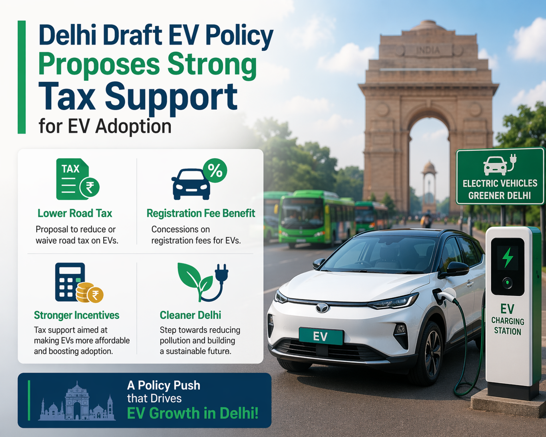 Delhi Draft EV Policy Proposes Strong Tax Support for EV Adoption - What It Means for Buyers, Businesses, and the City