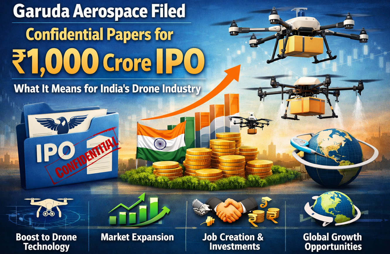Garuda Aerospace Filed Confidential Papers for ₹1,000 Crore IPO: What It Means for India’s Drone Industry