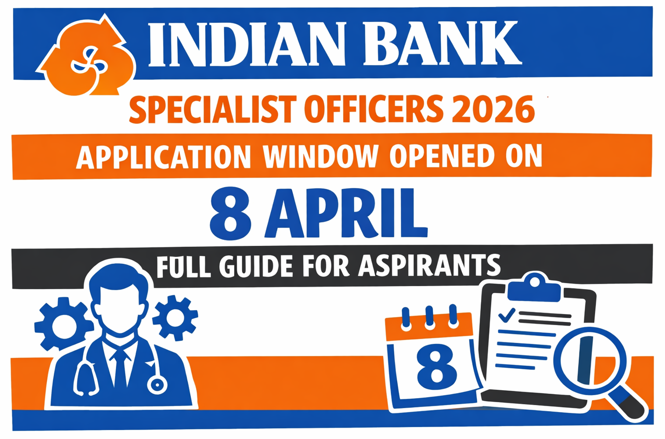 Indian Bank Specialist Officers 2026 Application Window Opened on 8 April - Full Guide for Aspirants