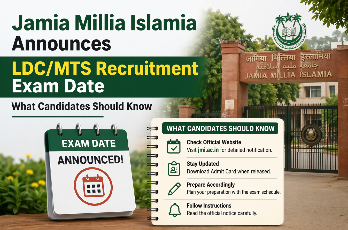 Jamia Millia Islamia Announces LDC/MTS Recruitment Exam Date: What Candidates Should Know