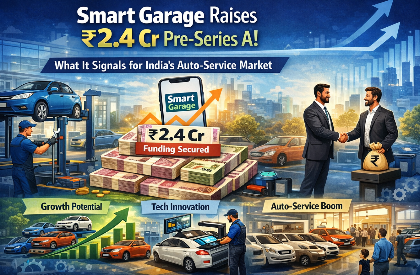 Smart Garage Raises ₹2.4 Cr Pre‑Series A- What It Signals for India’s Auto‑Service Market
