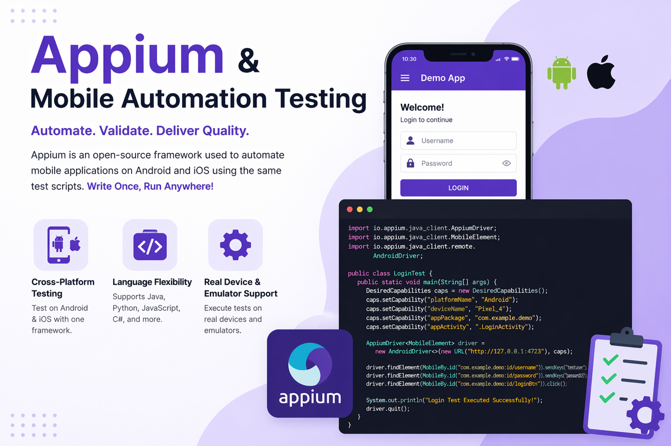 Top 25 Appium Interview Questions and Answers for Mobile Automation Testing