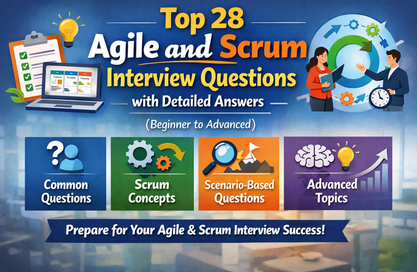 Top 28 Agile and Scrum Interview Questions with Detailed Answers (Beginner to Advanced)