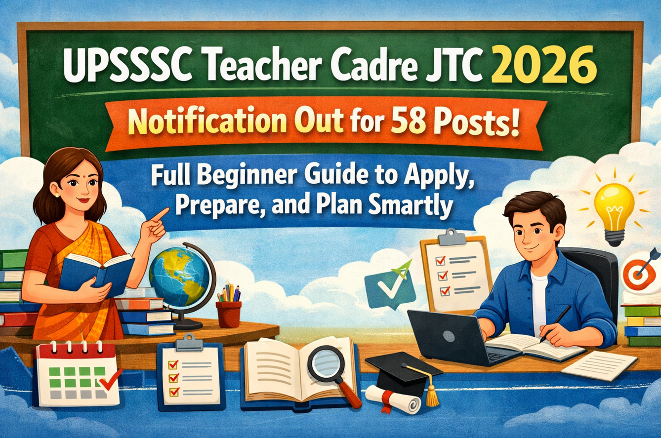 UPSSSC Teacher Cadre JTC 2026 Notification Out for 58 Posts - Full Beginner Guide to Apply, Prepare, and Plan Smartly