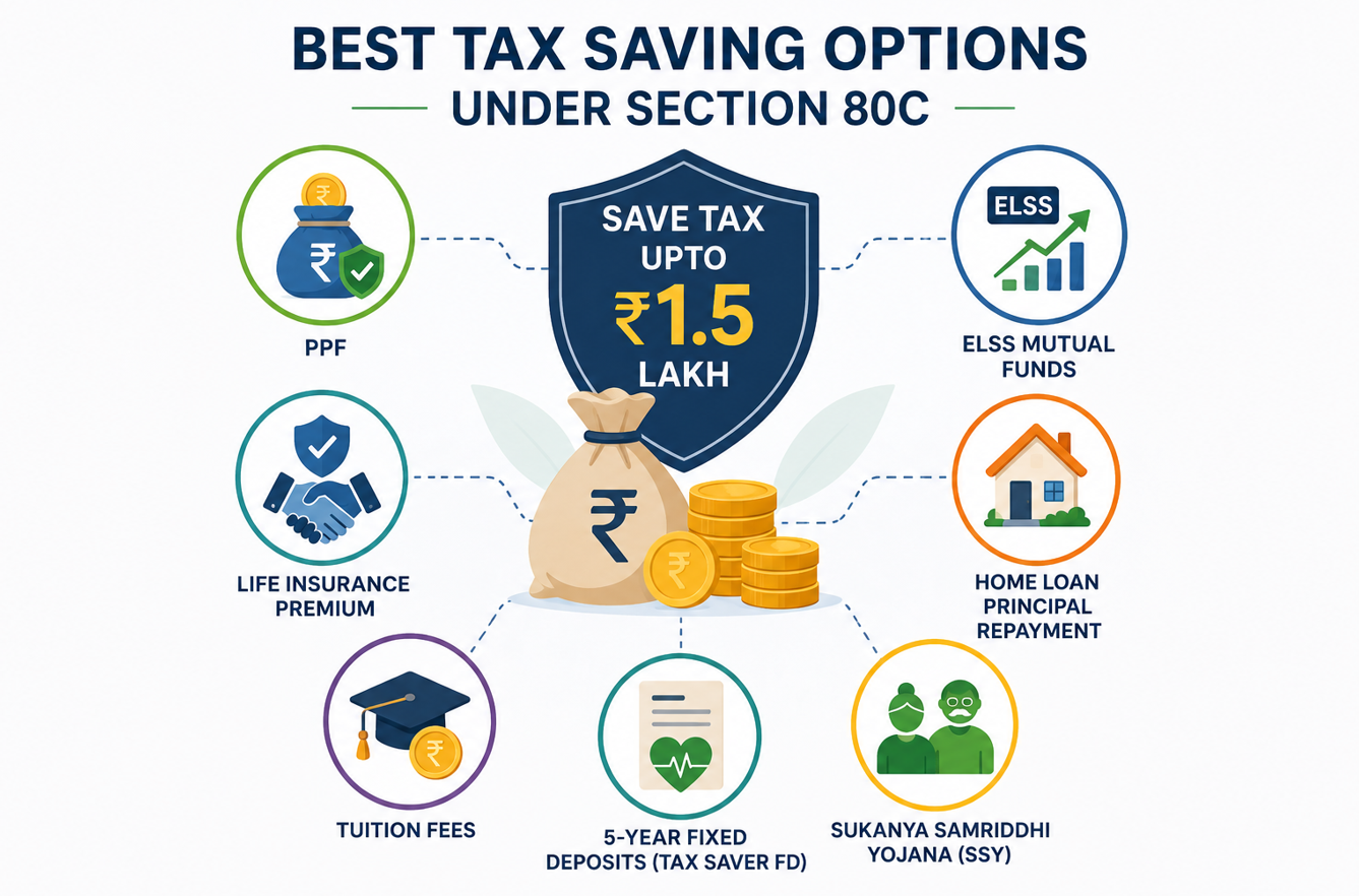 Best Tax Saving Options Under Section 80C-Simple Guide for Smart Planning