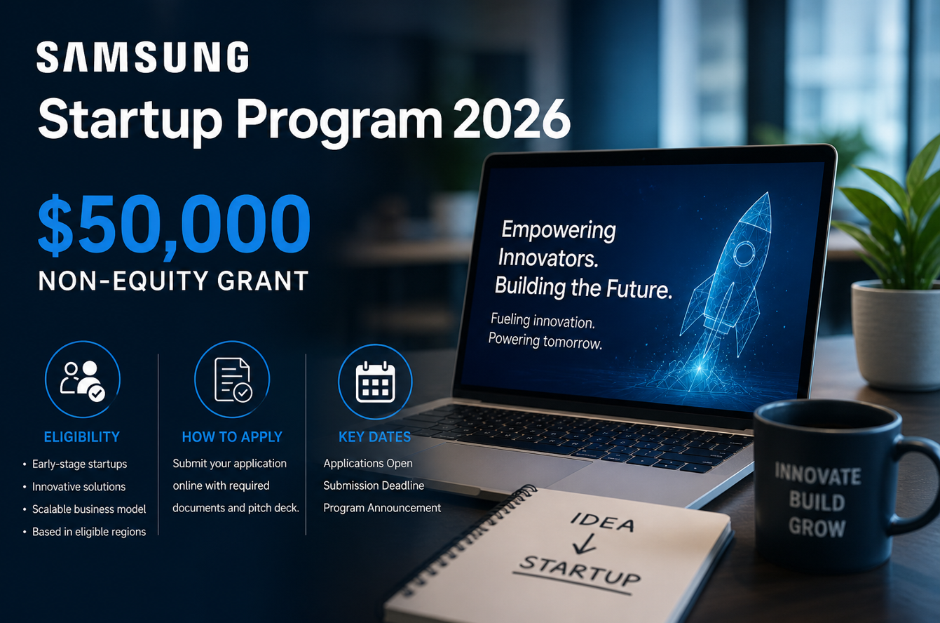 Samsung Startup Program 2026-$50000 Non-Equity Grant, Eligibility and How to Apply