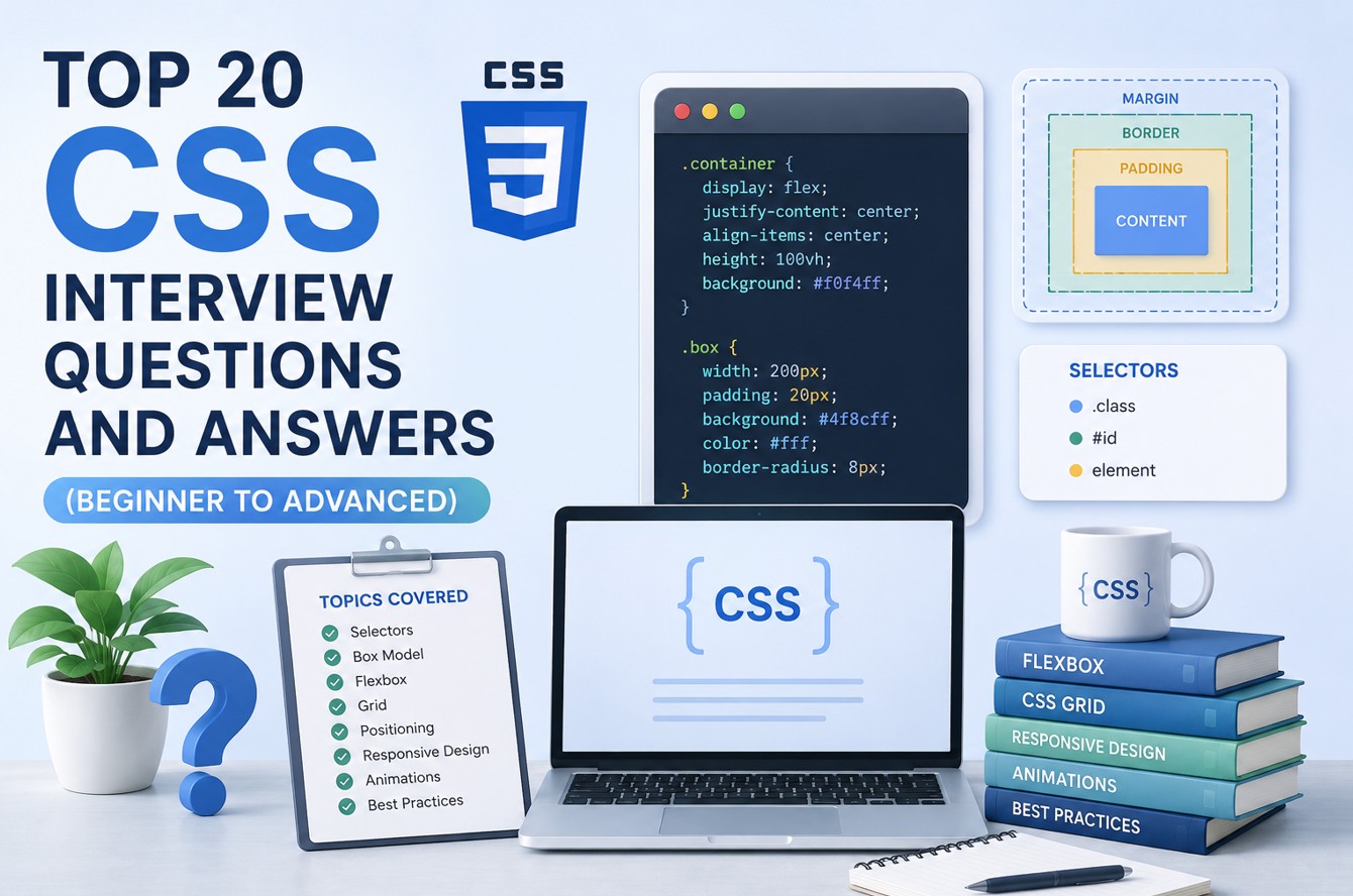 Top 20 CSS Interview Questions and Answers (Beginner to Advanced)