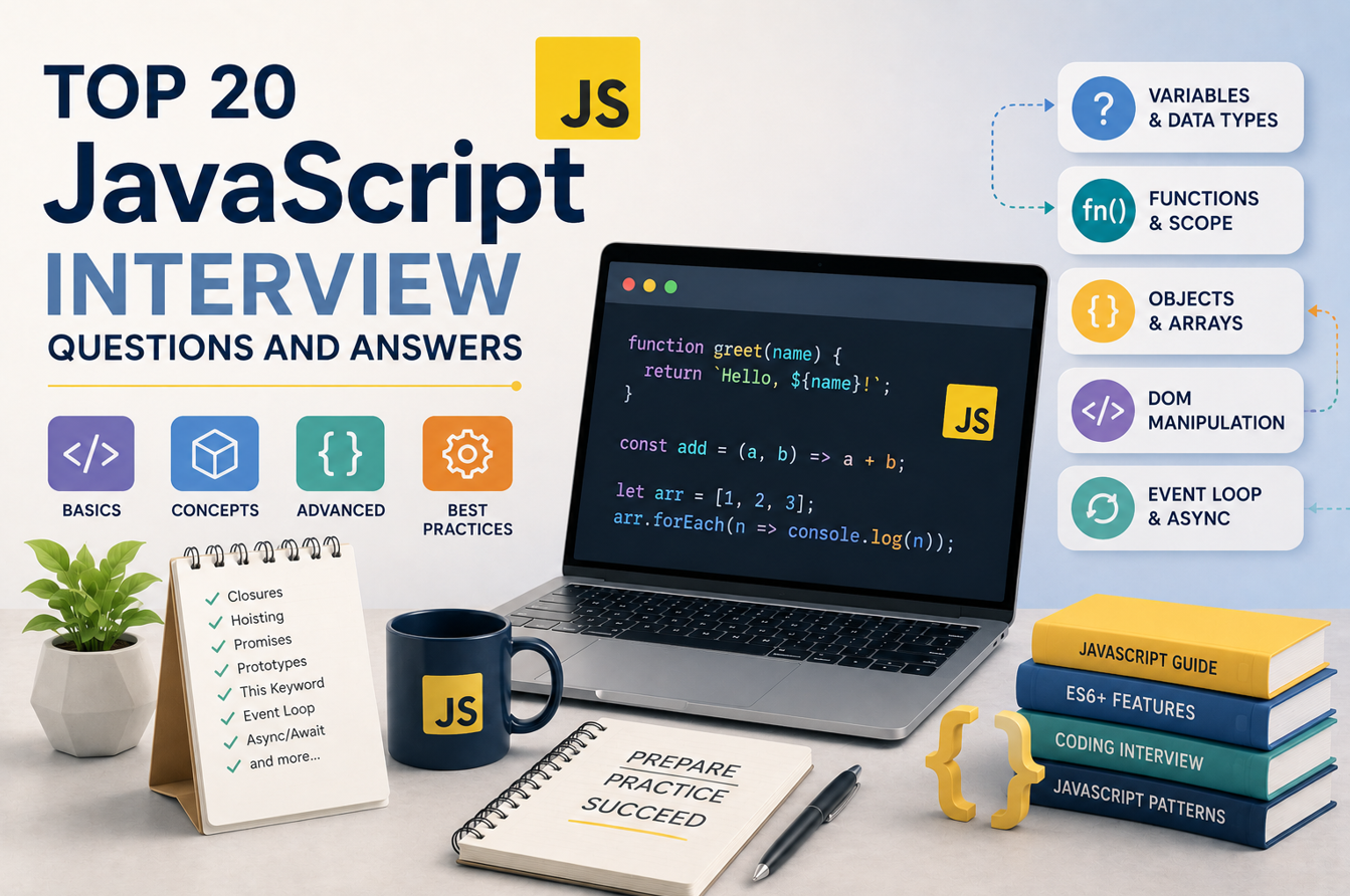Top 20 JavaScript Interview Questions and Answers