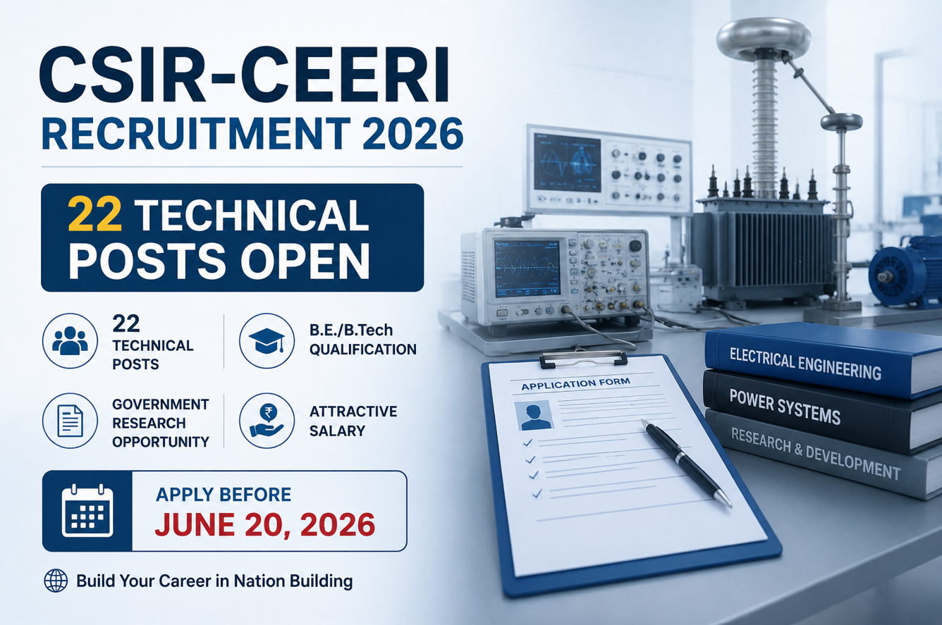 CSIR-CEERI Recruitment 2026 - 22 Technical Posts Open, Apply Before June 20