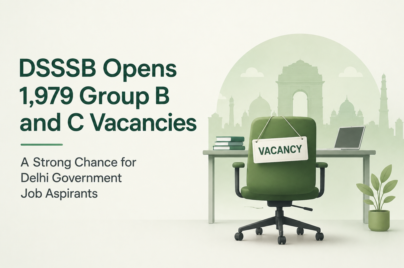 DSSSB Opens 1,979 Group B and C Vacancies, A Strong Chance for Delhi Government Job Aspirants