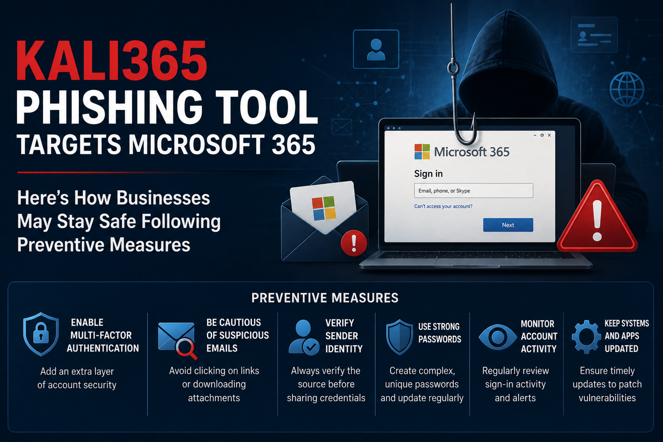 Kali365 Phishing Tool Targets Microsoft 365, Here’s How Businesses May Stay Safe Following Preventive Measures