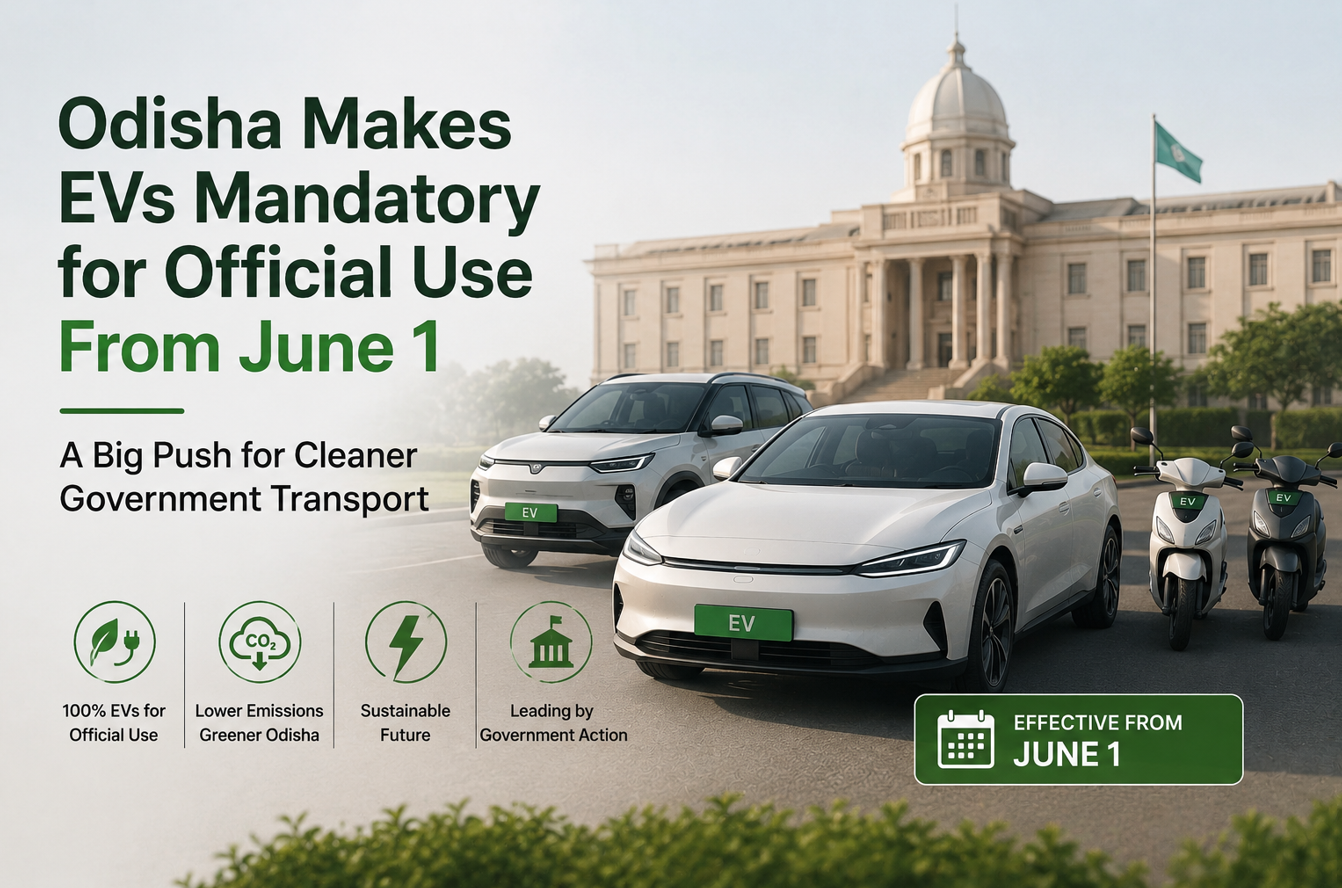 Odisha Makes EVs Mandatory for Official Use From June 1 - A Big Push for Cleaner Government Transport