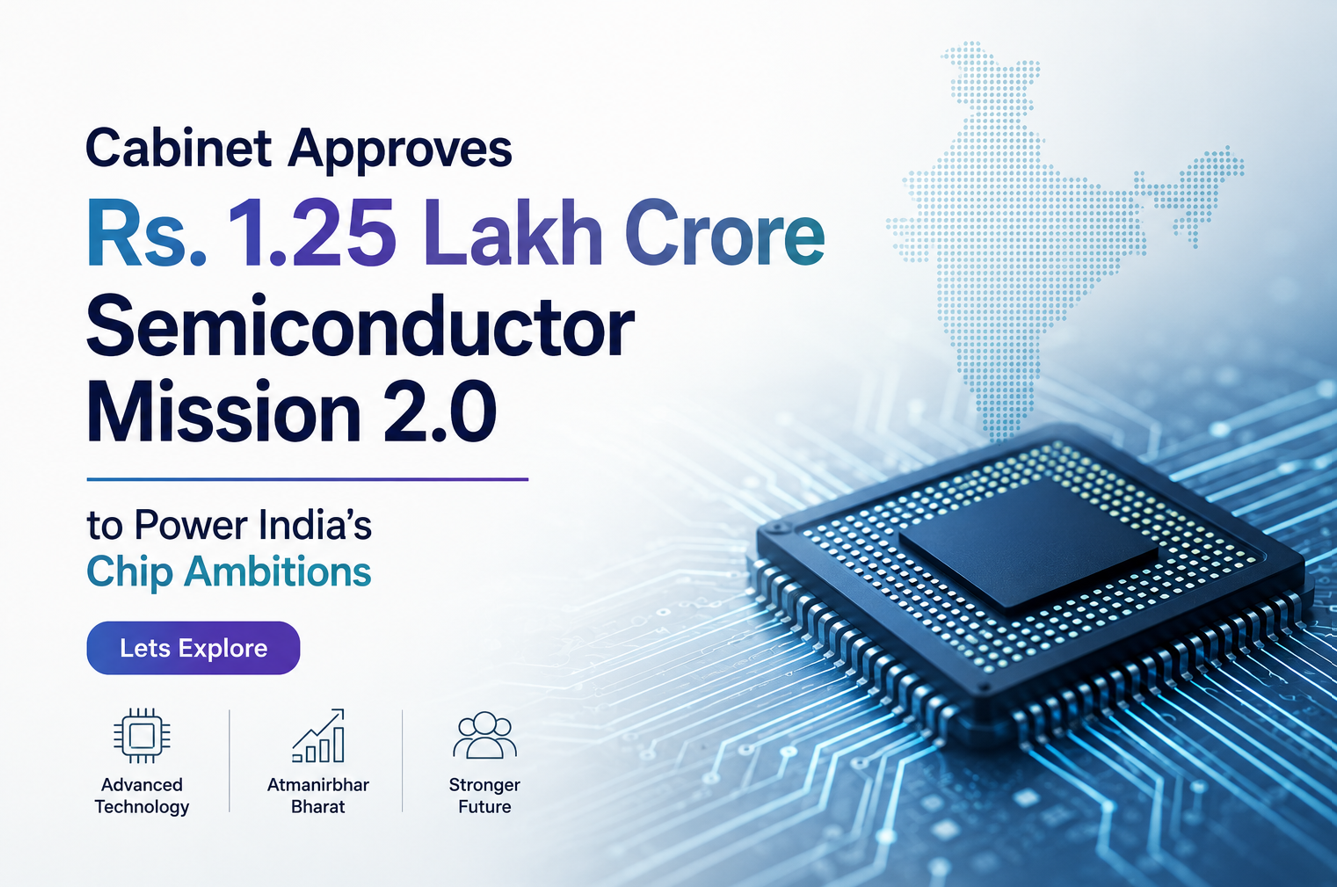 Cabinet Approves Rs. 1.25 Lakh Crore Semiconductor Mission 2.0 to Power India’s Chip Ambitions, Lets Explore