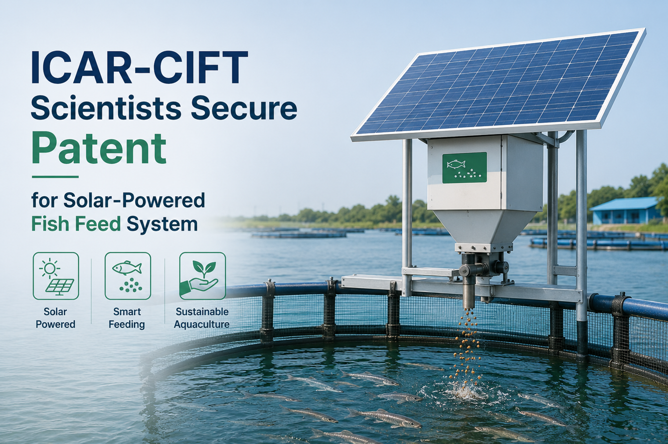 ICAR-CIFT Scientists Secure Patent for Solar-Powered Fish Feed System