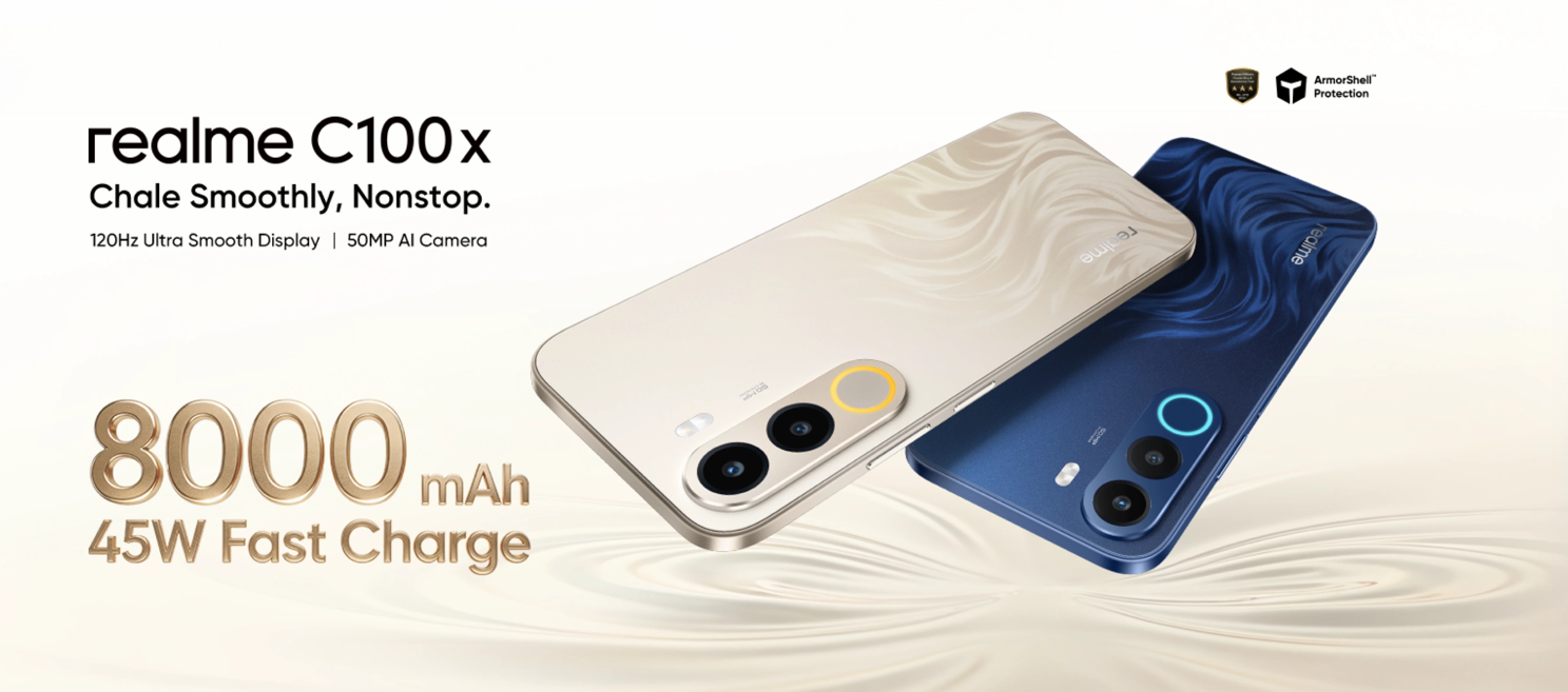 Realme C100x Launched with 8,000mAh Titan Battery, Starting at Rs. 14,499