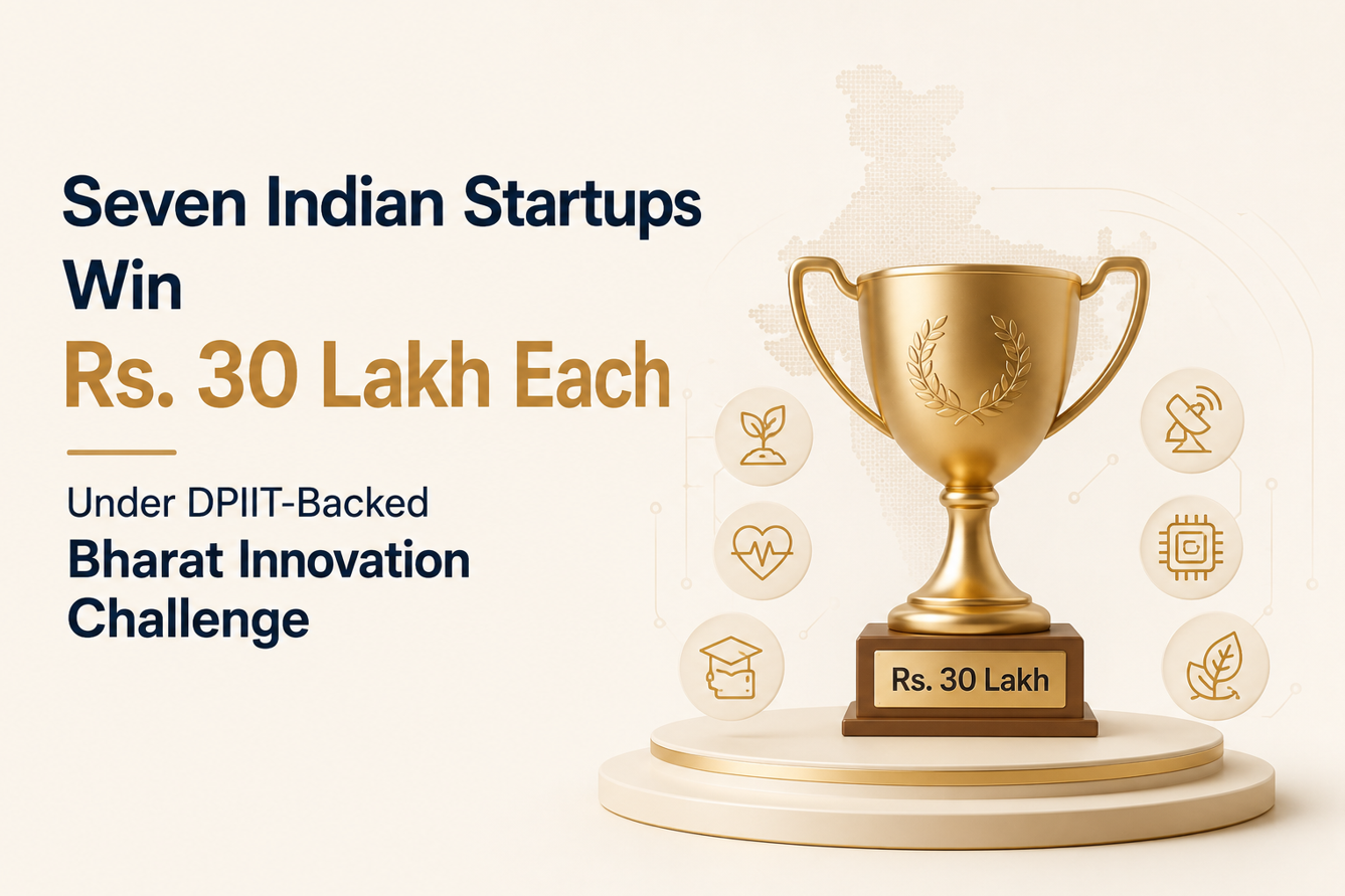 Seven Indian Startups Win Rs. 30 Lakh Each Under DPIIT-Backed Bharat Innovation Challenge