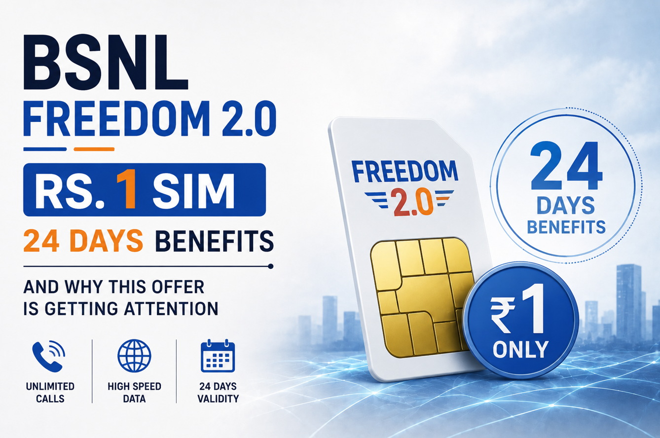 BSNL Freedom 2.0 - Rs. 1 SIM, 24 Days Benefits and Why This Offer Is Getting Attention
