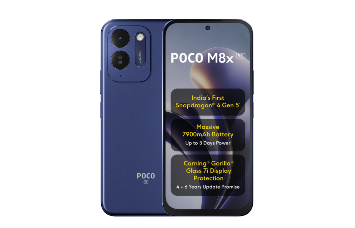 Poco M8x 5G Launched in India With 7,900mAh Battery, Snapdragon 4 Gen 5 and Long Software Support