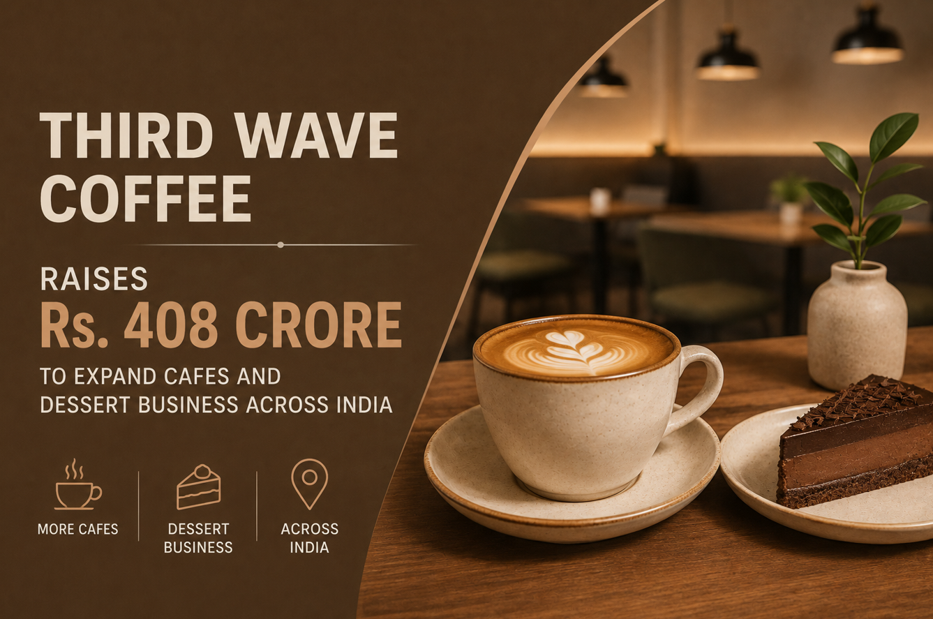 Third Wave Coffee Raises Rs. 408 Crore to Expand Cafes and Dessert Business Across India