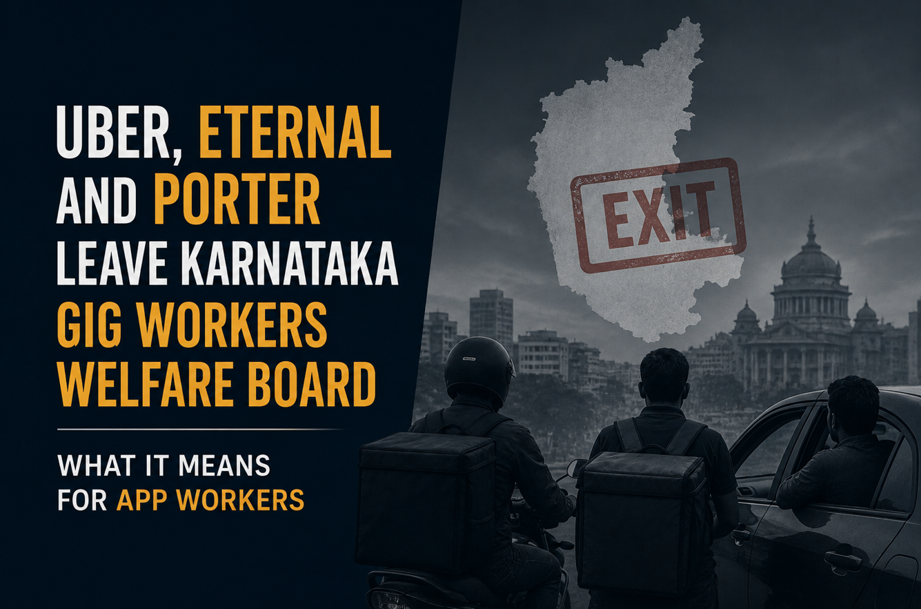 Uber, Eternal and Porter Leave Karnataka Gig Workers Welfare Board, What It Means for App Workers