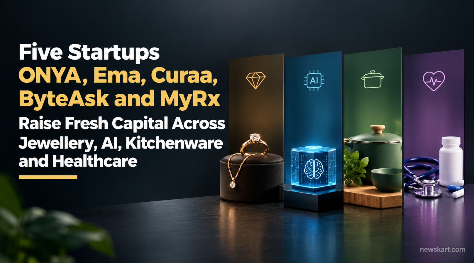 Five Startups ONYA, Ema, Curaa, ByteAsk and MyRx Raise Fresh Capital Across Jewellery, AI, Kitchenware and Healthcare