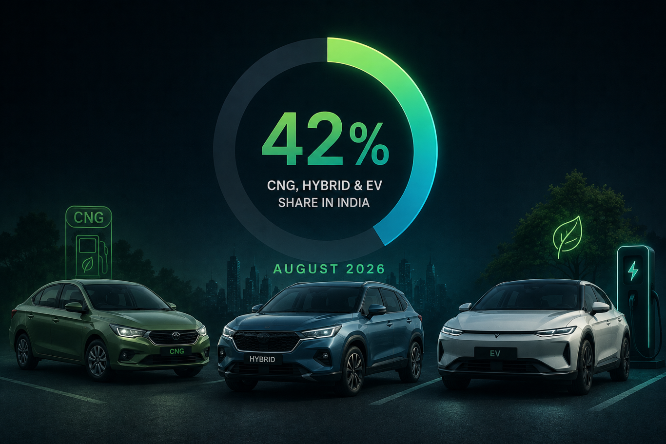 India’s CNG, Hybrid And EV Share Hits 42 Percent In August, A Big Signal For Car Buyers