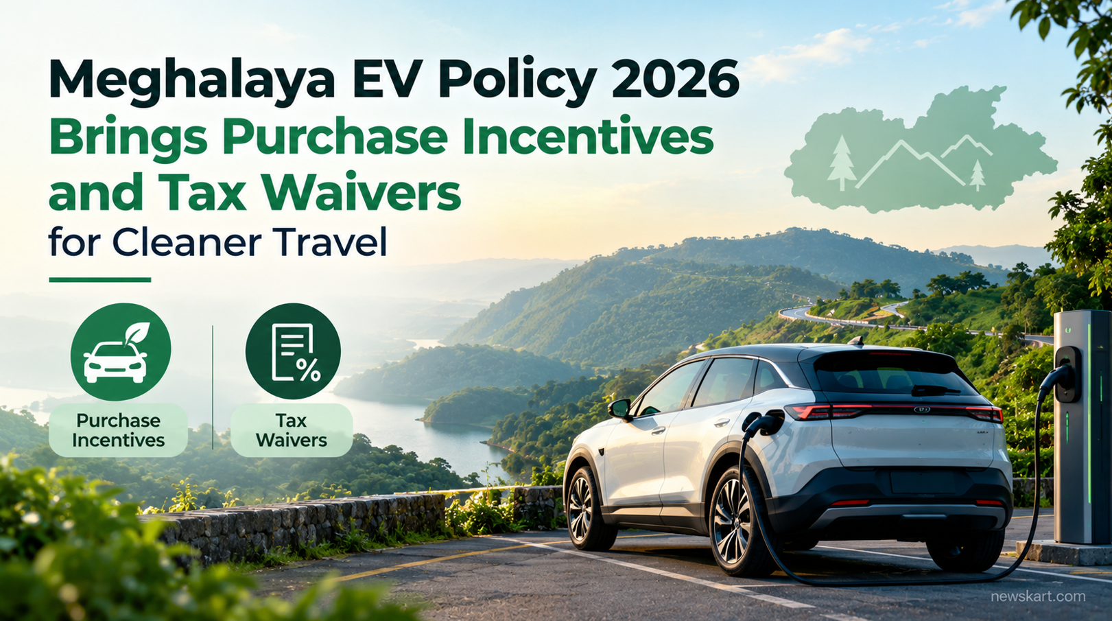 Meghalaya EV Policy 2026 Brings Purchase Incentives and Tax Waivers for Cleaner Travel