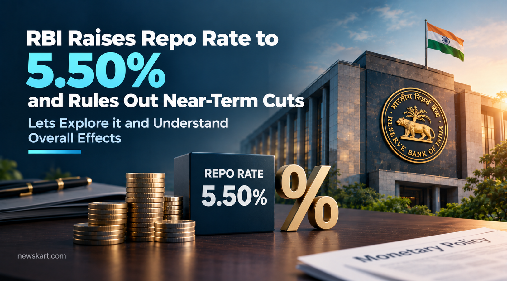 RBI Raises Repo Rate to 5.50% and Rules Out Near-Term Cuts - Lets Explore it and Understand Overall Effects (AI Image for Representation Purpose)